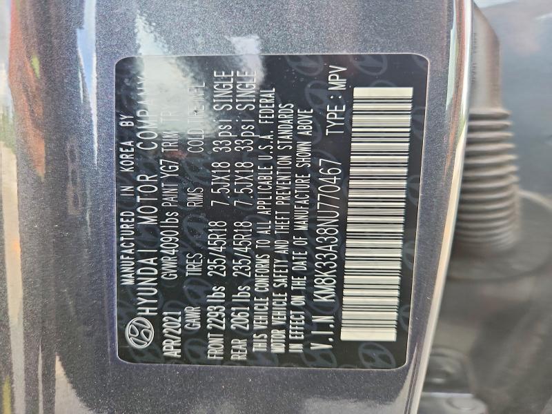 2022 Hyundai Kona მანქანა იყიდება აუქციონზე, vin: KM8K33A38NU770467, აუქციონის ნომერი: 54768816