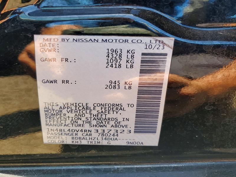 54708406 :رقم المزاد ، 1N4BL4DV4RN337323 vin ، 2024 Nissan Altima مزاد بيع