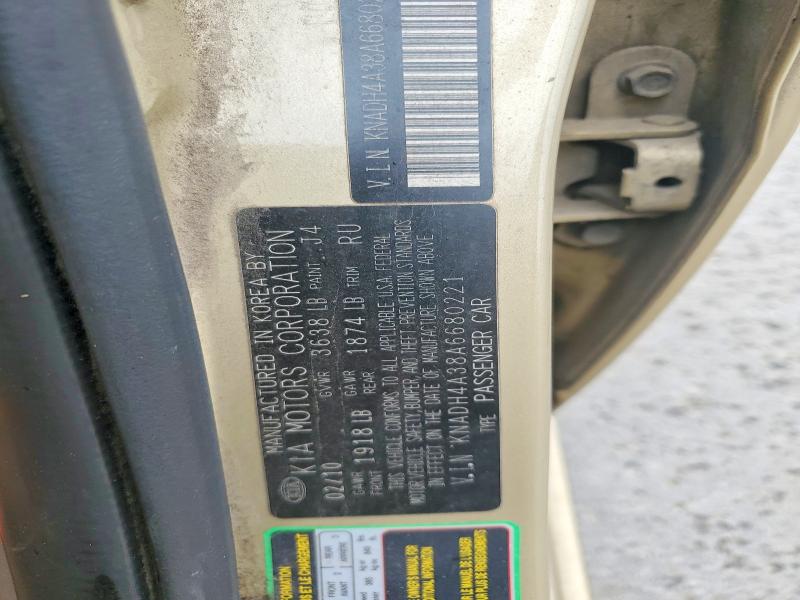 Aukcja sprzedaży 2010 Kia Rio, vin: KNADH4A38A6680221, numer aukcji: 55627646