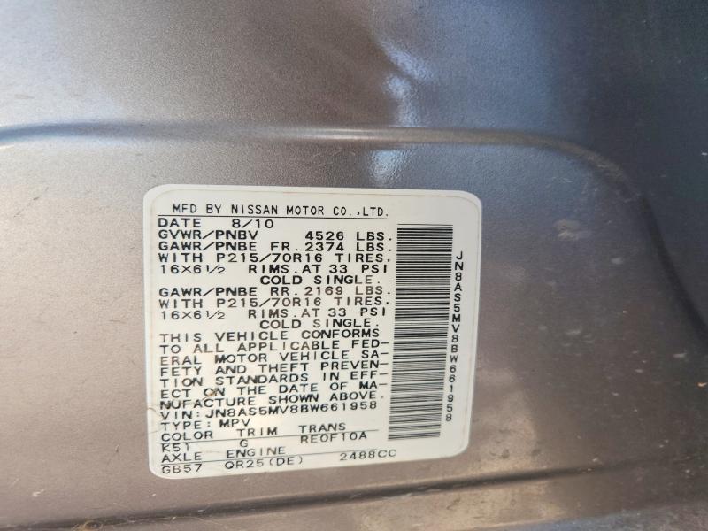 Auction sale of the 2011 Nissan Rogue, vin: JN8AS5MV8BW661958, lot number: 53658046