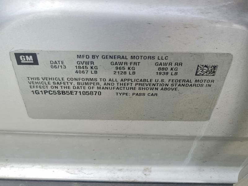 Aukcja sprzedaży 2014 Chevrolet Cruze, vin: 1G1PC5SB5E7105870, numer aukcji: 55238256
