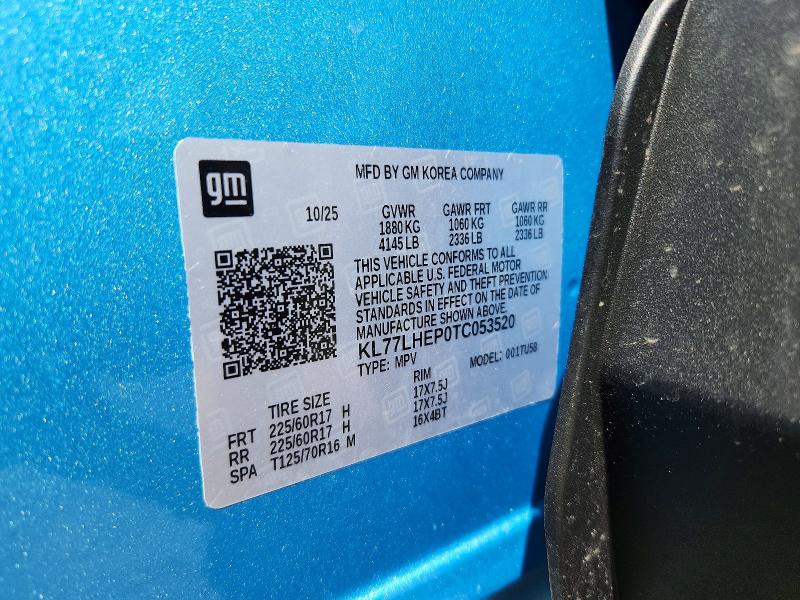 Aukcja sprzedaży 2026 Chevrolet Trax, vin: KL77LHEP0TC053520, numer aukcji: 54549756