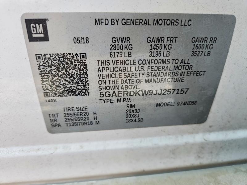 Aukcja sprzedaży 2018 Buick Enclave, vin: 5GAERDKW9JJ257157, numer aukcji: 53592356