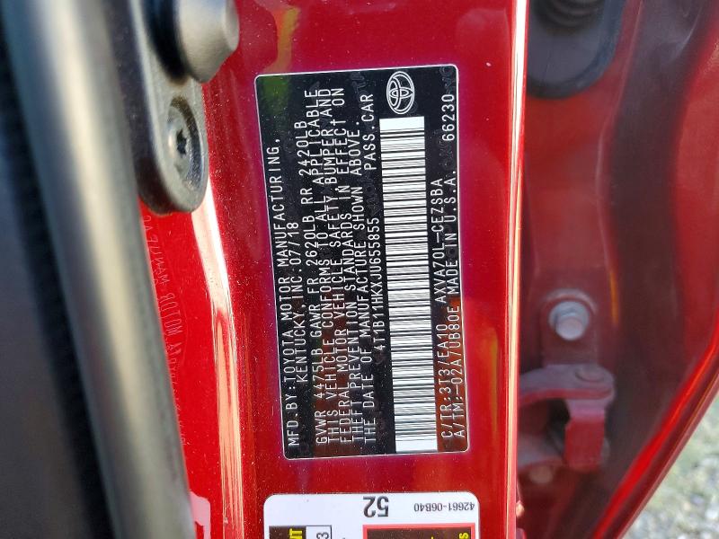Aukcja sprzedaży 2018 Toyota Camry, vin: 4T1B11HKXJU655855, numer aukcji: 54284596