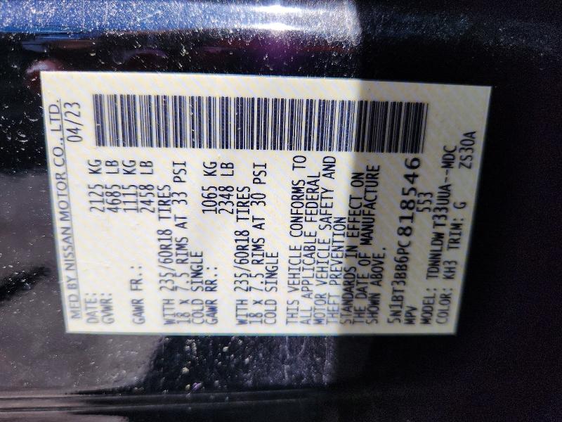 2023 Nissan Rogue მანქანა იყიდება აუქციონზე, vin: 5N1BT3BB6PC818546, აუქციონის ნომერი: 54825796