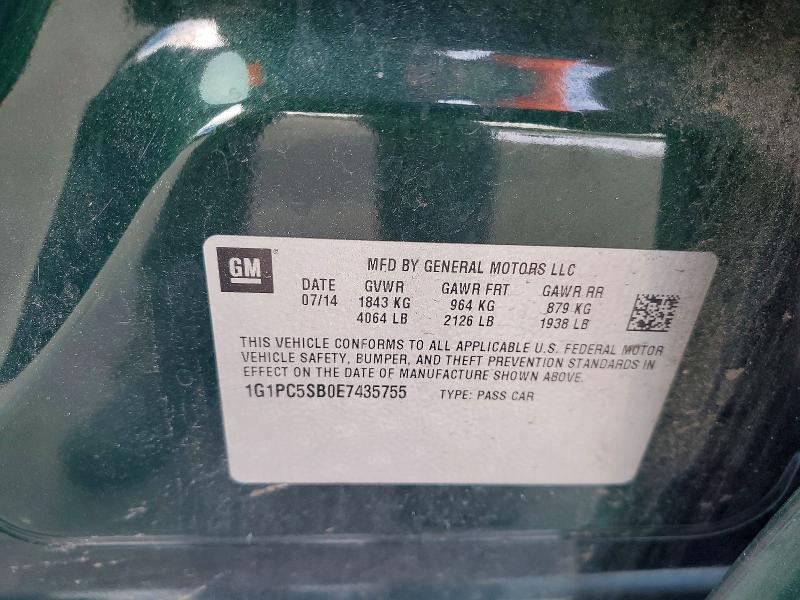 Продажа на аукционе авто 2014 Chevrolet Cruze, vin: 1G1PC5SB0E7435755, номер лота: 54967576