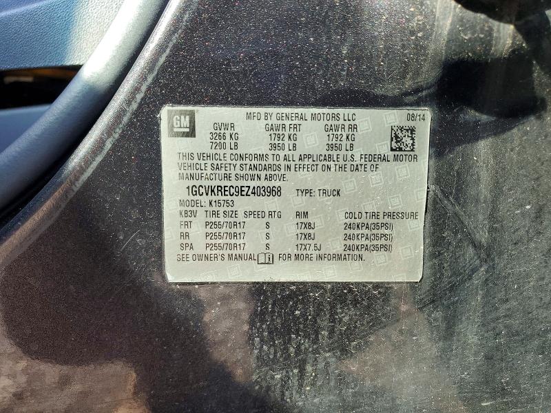 Auction sale of the 2014 Chevrolet Silverado, vin: 1GCVKREC9EZ403968, lot number: 53159116