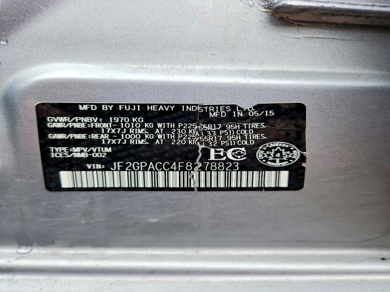 Продажа на аукционе авто 2015 Subaru Xv Crosstrek, vin: JF2GPACC4F8278823, номер лота: 53716086