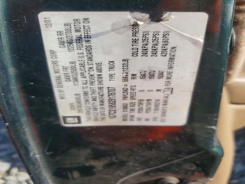 53333346 :رقم المزاد ، 1GTCS195828178707 vin ، 2002 Gmc Sonoma مزاد بيع