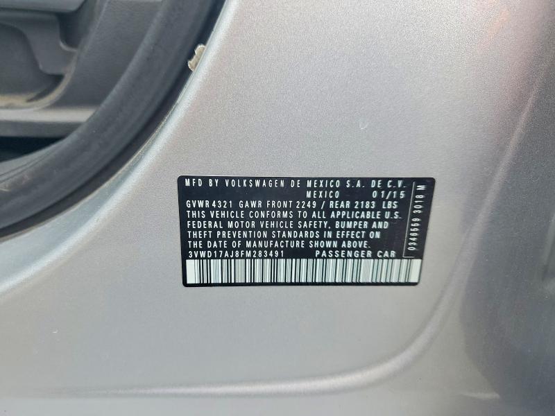 Продаж на аукціоні авто 2015 Volkswagen Jetta, vin: 3VWD17AJ8FM283491, номер лоту: 52076006