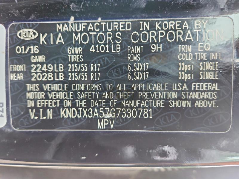 Aukcja sprzedaży 2016 Kia Soul, vin: KNDJX3A57G7330781, numer aukcji: 54249106