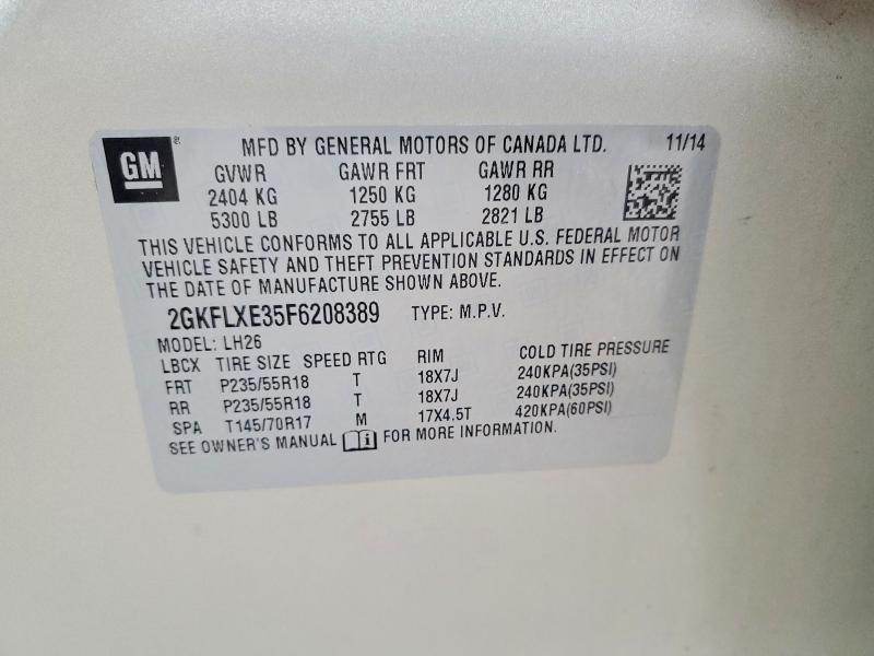 52233666 :رقم المزاد ، 2GKFLXE35F6208389 vin ، 2015 Gmc Terrain مزاد بيع