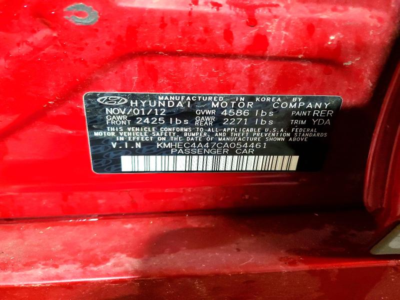 54110066 :رقم المزاد ، KMHEC4A47CA054461 vin ، 2012 Hyundai Sonata مزاد بيع