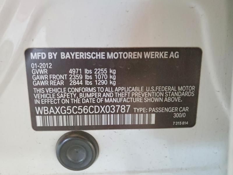 2012 Bmw 528 მანქანა იყიდება აუქციონზე, vin: WBAXG5C56CDX03787, აუქციონის ნომერი: 54282126