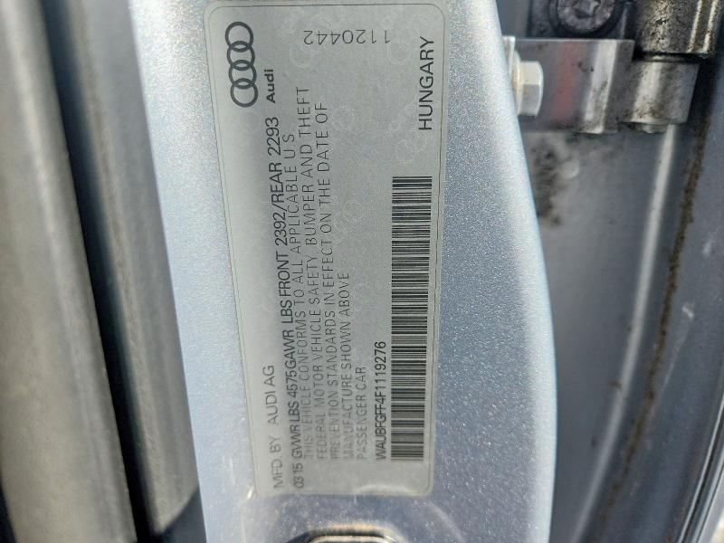 55378016 :رقم المزاد ، WAUBFGFF4F1119276 vin ، 2015 Audi A3 مزاد بيع
