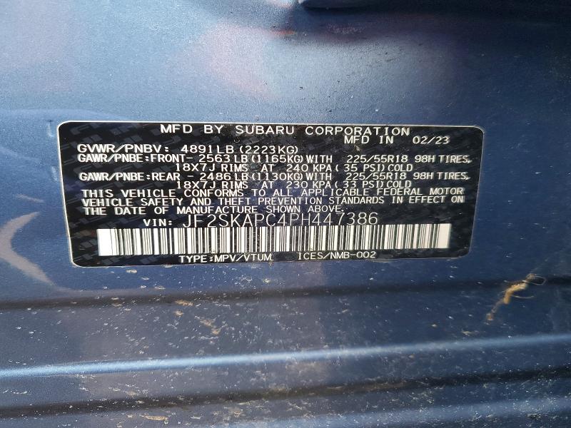 Продаж на аукціоні авто 2023 Subaru Forester, vin: JF2SKAPC4PH447386, номер лоту: 51146256