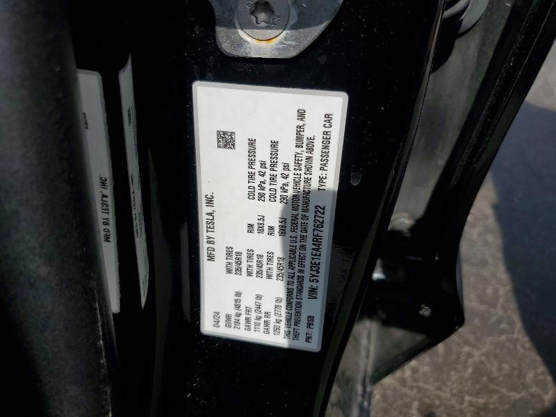 Продажа на аукционе авто 2024 Tesla Model 3, vin: 5YJ3E1EA4RF762722, номер лота: 53236346