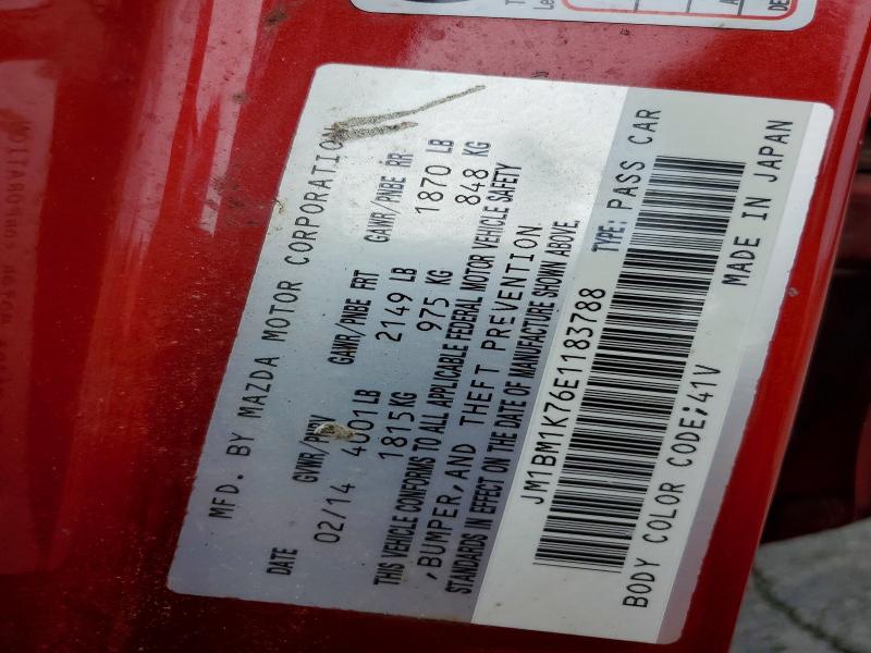 2014 Mazda 3 მანქანა იყიდება აუქციონზე, vin: JM1BM1K76E1183788, აუქციონის ნომერი: 53849356