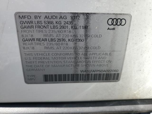 2013 Audi Q5 მანქანა იყიდება აუქციონზე, vin: WA1LFAFP5DA022060, აუქციონის ნომერი: 54418106