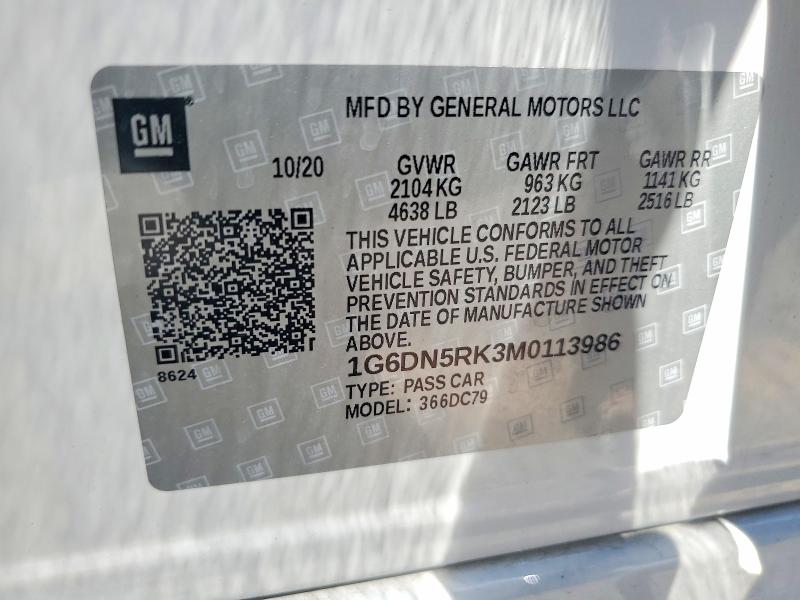 Aukcja sprzedaży 2021 Cadillac Ct5, vin: 1G6DN5RK3M0113986, numer aukcji: 53830256