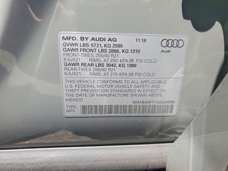 Продажа на аукционе авто 2019 Audi Sq5, vin: WA1B4AFY1K2024566, номер лота: 55209836