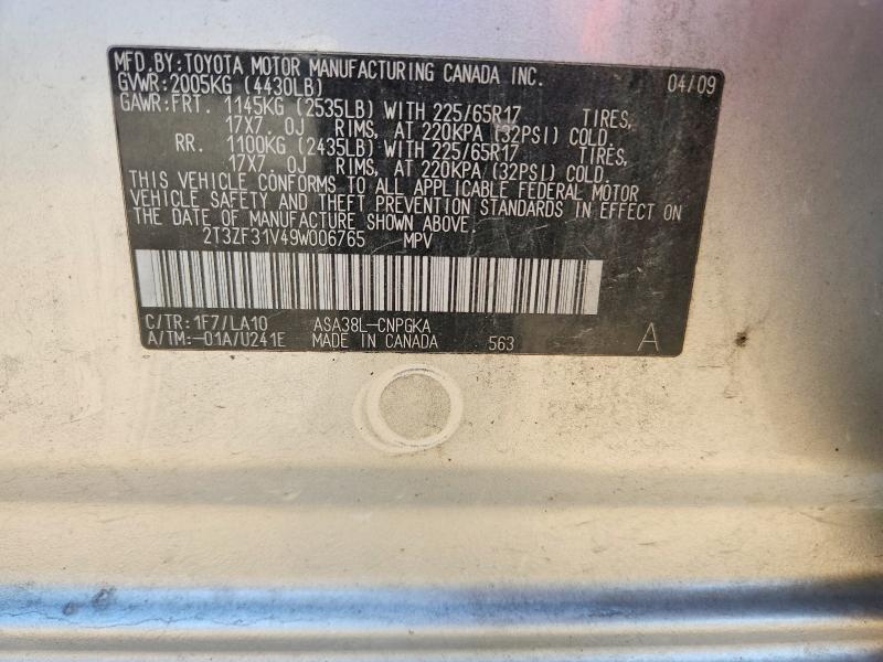 Aukcja sprzedaży 2009 Toyota Rav4, vin: 2T3ZF31V49W006765, numer aukcji: 53379826