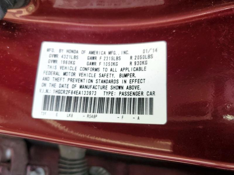 Aukcja sprzedaży 2014 Honda Accord, vin: 1HGCR2F84EA133973, numer aukcji: 52257086