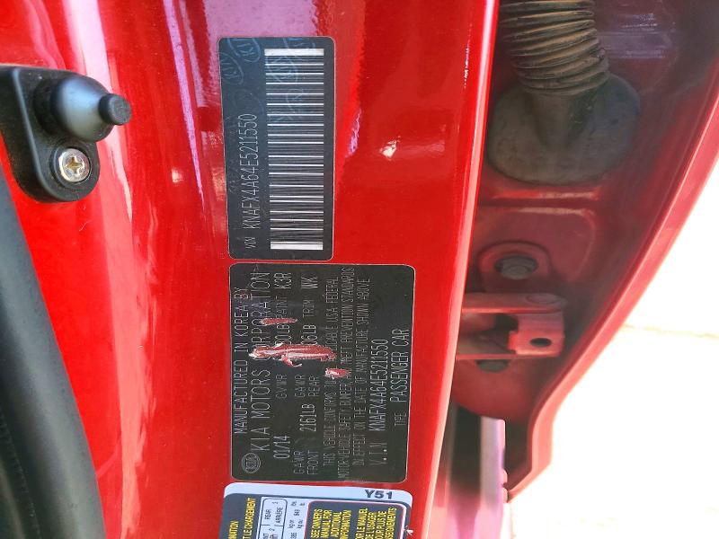 55110686 :رقم المزاد ، KNAFX4A64E5211550 vin ، 2014 Kia Forte مزاد بيع