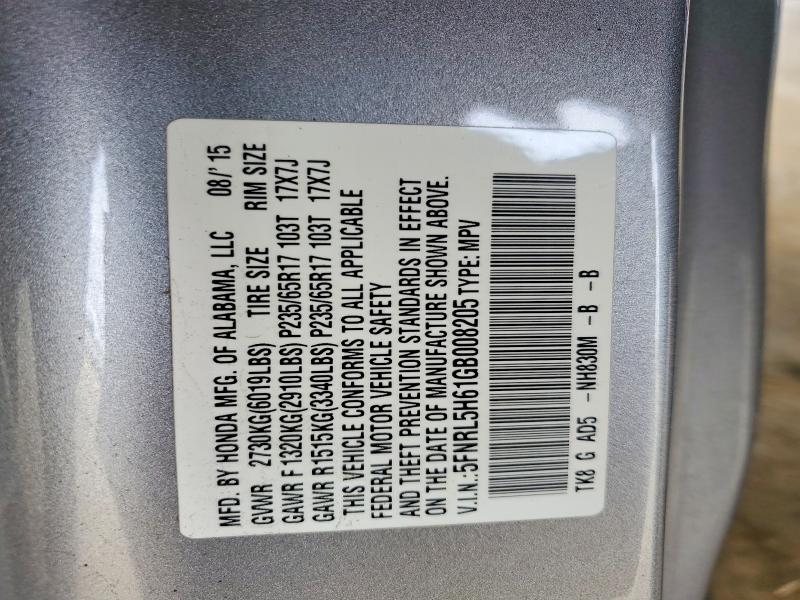 Aukcja sprzedaży 2016 Honda Odyssey, vin: 5FNRL5H61GB008205, numer aukcji: 52372736