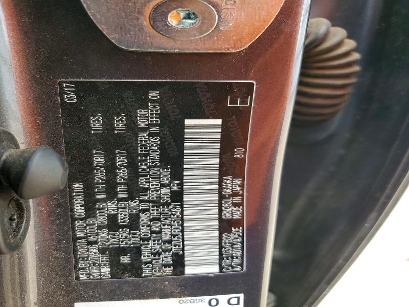 Aukcja sprzedaży 2017 Toyota 4runner, vin: JTEZU5JR0H5154871, numer aukcji: 54831086