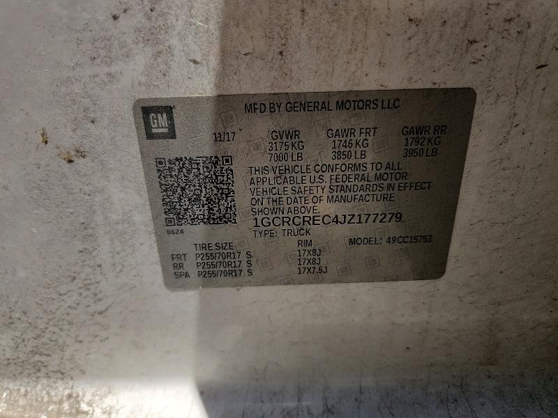 Aukcja sprzedaży 2018 Chevrolet Silverado, vin: 1GCRCREC4JZ177279, numer aukcji: 55165636