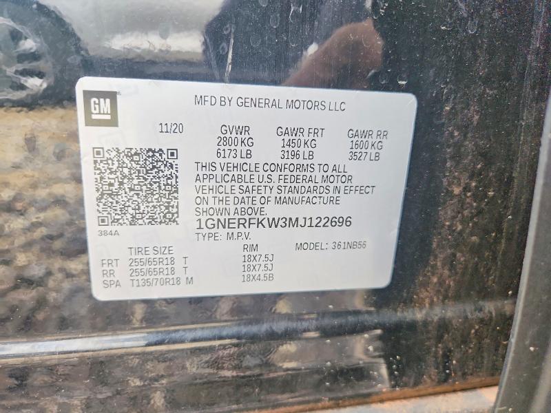 53746966 :رقم المزاد ، 1GNERFKW3MJ122696 vin ، 2021 Chevrolet Traverse مزاد بيع