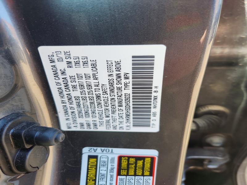 53511196 :رقم المزاد ، 2HKRM3H50DH509222 vin ، 2013 Honda Cr-v مزاد بيع