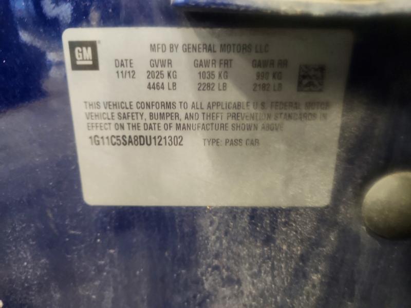 Продажа на аукционе авто 2013 Chevrolet Malibu, vin: 1G11C5SA8DU121302, номер лота: 53740936