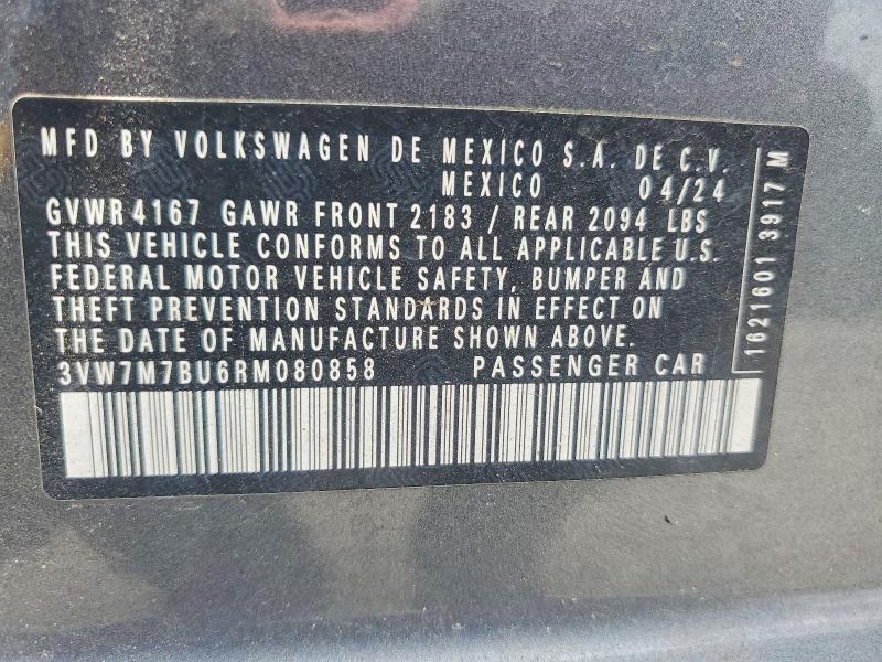 Продажа на аукционе авто 2024 Volkswagen Jetta, vin: 3VW7M7BU6RM080858, номер лота: 55381086