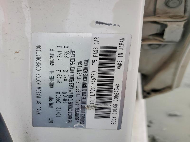 Продаж на аукціоні авто 2013 Mazda 3, vin: JM1BL1L79D1746770, номер лоту: 54290536