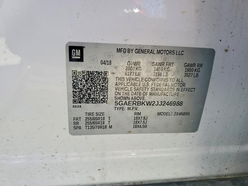 Aukcja sprzedaży 2018 Buick Enclave, vin: 5GAERBKW2JJ246988, numer aukcji: 53786726