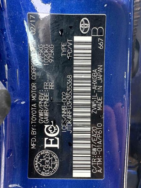 Aukcja sprzedaży 2017 Toyota Prius, vin: JTDKARFU3H3535368, numer aukcji: 52747146