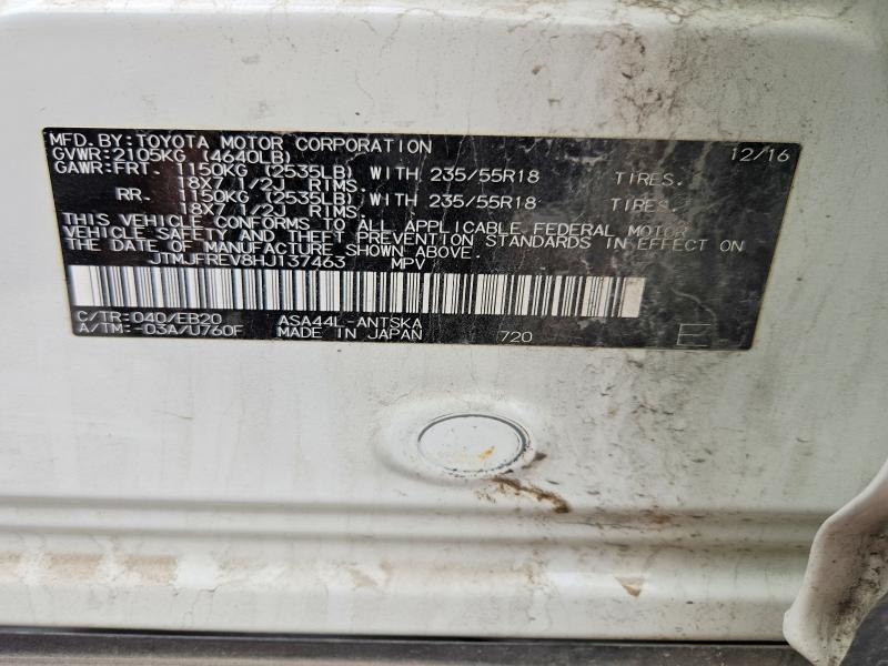 54607166 :رقم المزاد ، JTMJFREV8HJ137463 vin ، 2017 Toyota Rav4 مزاد بيع