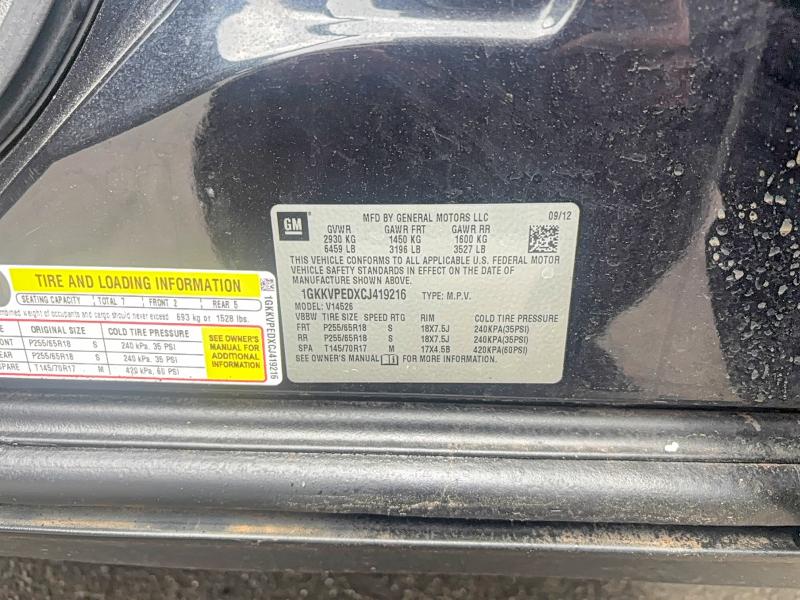 Aukcja sprzedaży 2012 Gmc Acadia, vin: 1GKKVPEDXCJ419216, numer aukcji: 53403416