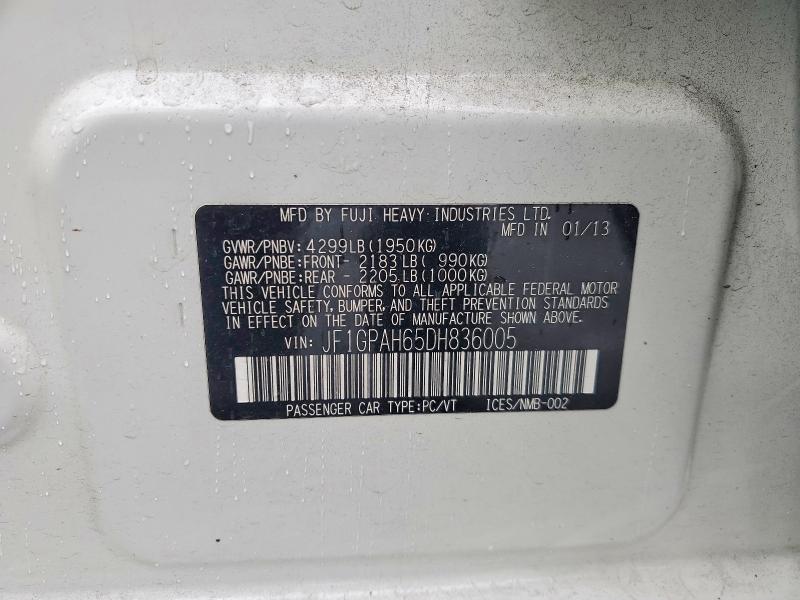 Продаж на аукціоні авто 2013 Subaru Impreza, vin: JF1GPAH65DH836005, номер лоту: 52969796