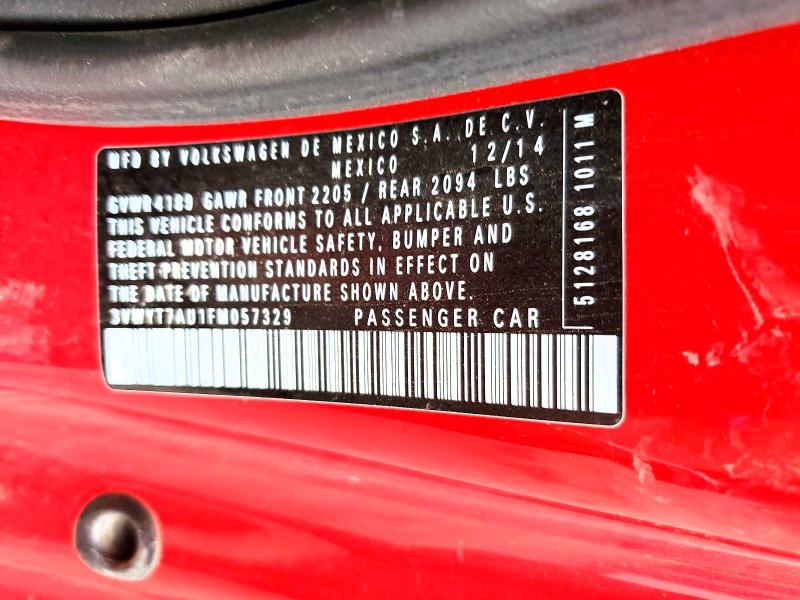 52176086 :رقم المزاد ، 3VWYT7AU1FM057329 vin ، 2015 Volkswagen Gti مزاد بيع