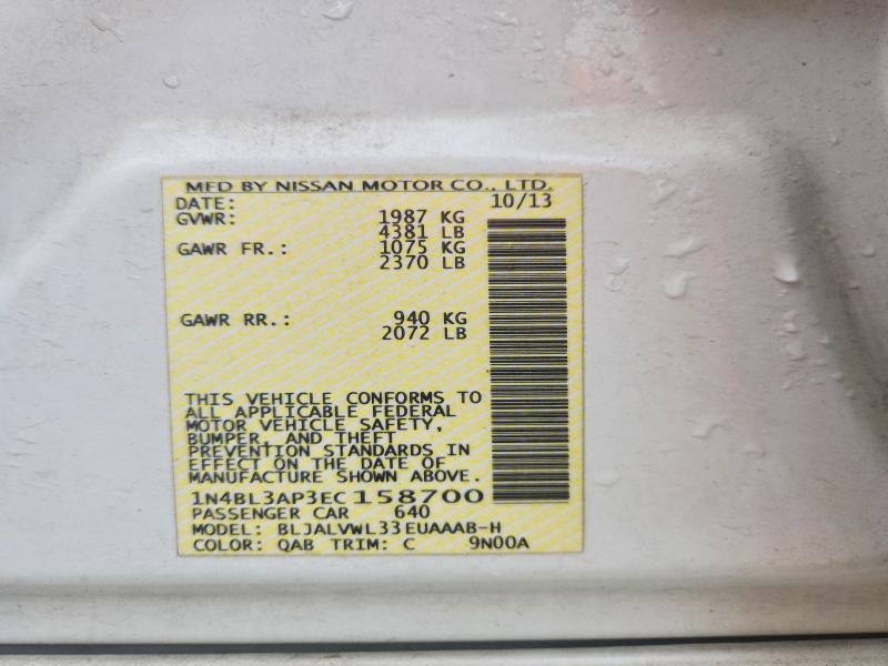 52361116 :رقم المزاد ، 1N4BL3AP3EC158700 vin ، 2014 Nissan Altima مزاد بيع