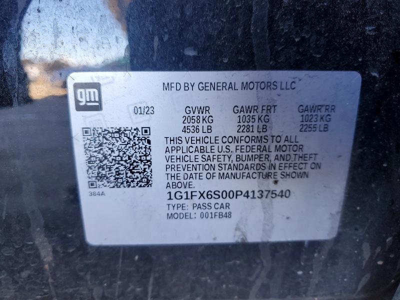 Aukcja sprzedaży 2023 Chevrolet Bolt Ev, vin: 1G1FX6S00P4137540, numer aukcji: 55071196