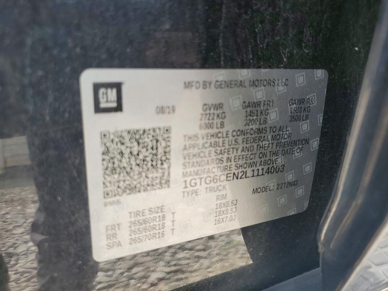 Aukcja sprzedaży 2020 Gmc Canyon, vin: 1GTG6CEN2L1114003, numer aukcji: 54126436