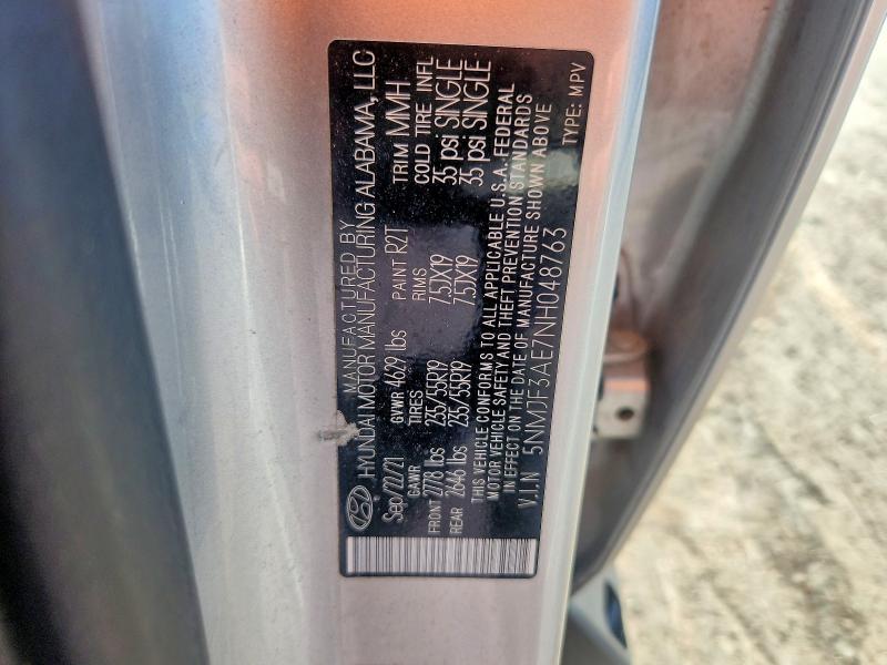 2022 Hyundai Tucson მანქანა იყიდება აუქციონზე, vin: 5NMJF3AE7NH048763, აუქციონის ნომერი: 53302676