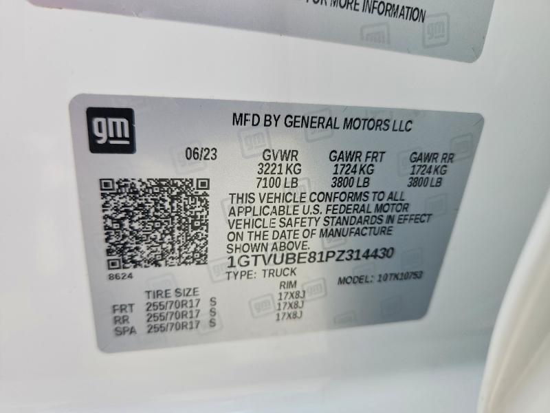 Продажа на аукционе авто 2023 Gmc Sierra, vin: 1GTVUBE81PZ314430, номер лота: 55318906