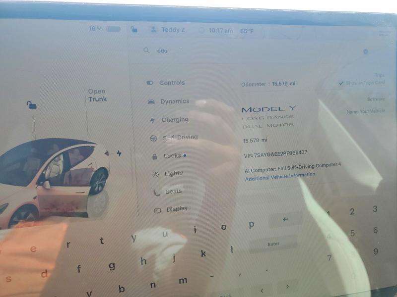 Продажа на аукционе авто 2023 Tesla Model Y, vin: 7SAYGAEE2PF966437, номер лота: 49677656