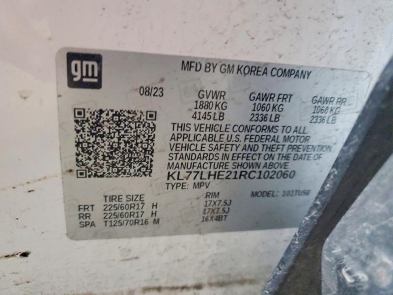 Auction sale of the 2024 Chevrolet Trax, vin: KL77LHE21RC102060, lot number: 53556156