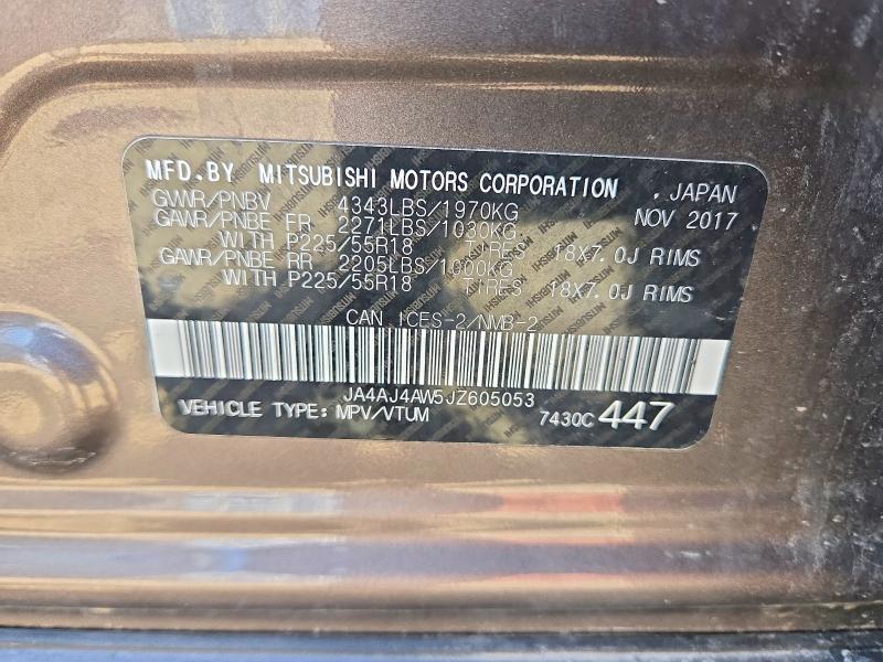 Продаж на аукціоні авто 2018 Mitsubishi Rvr, vin: JA4AJ4AW5JZ605053, номер лоту: 52805576